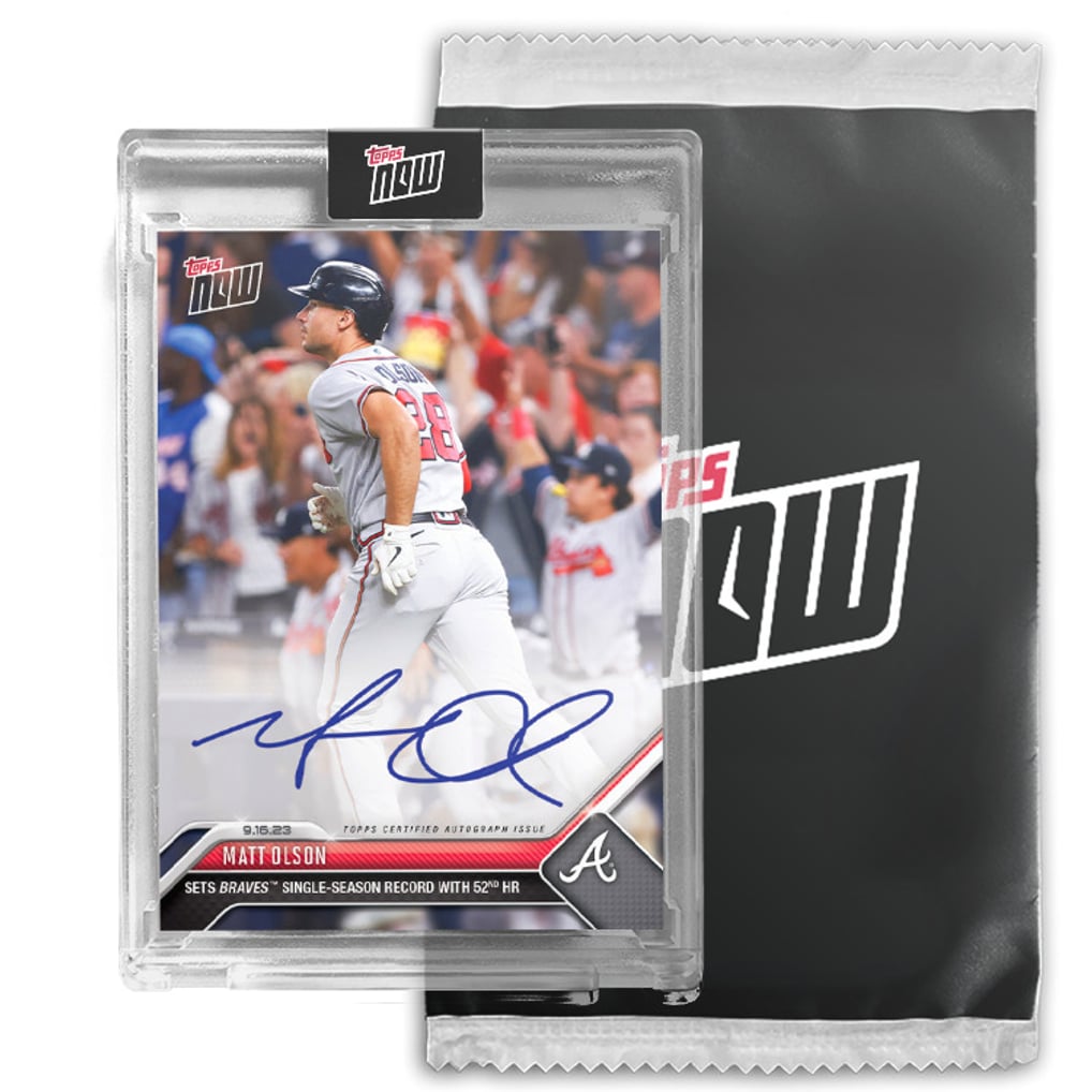 MATT OLSON SIGNED 52nd HOME-RUN TOPPS NOW #874 SEALED ON-CARD AUTO 