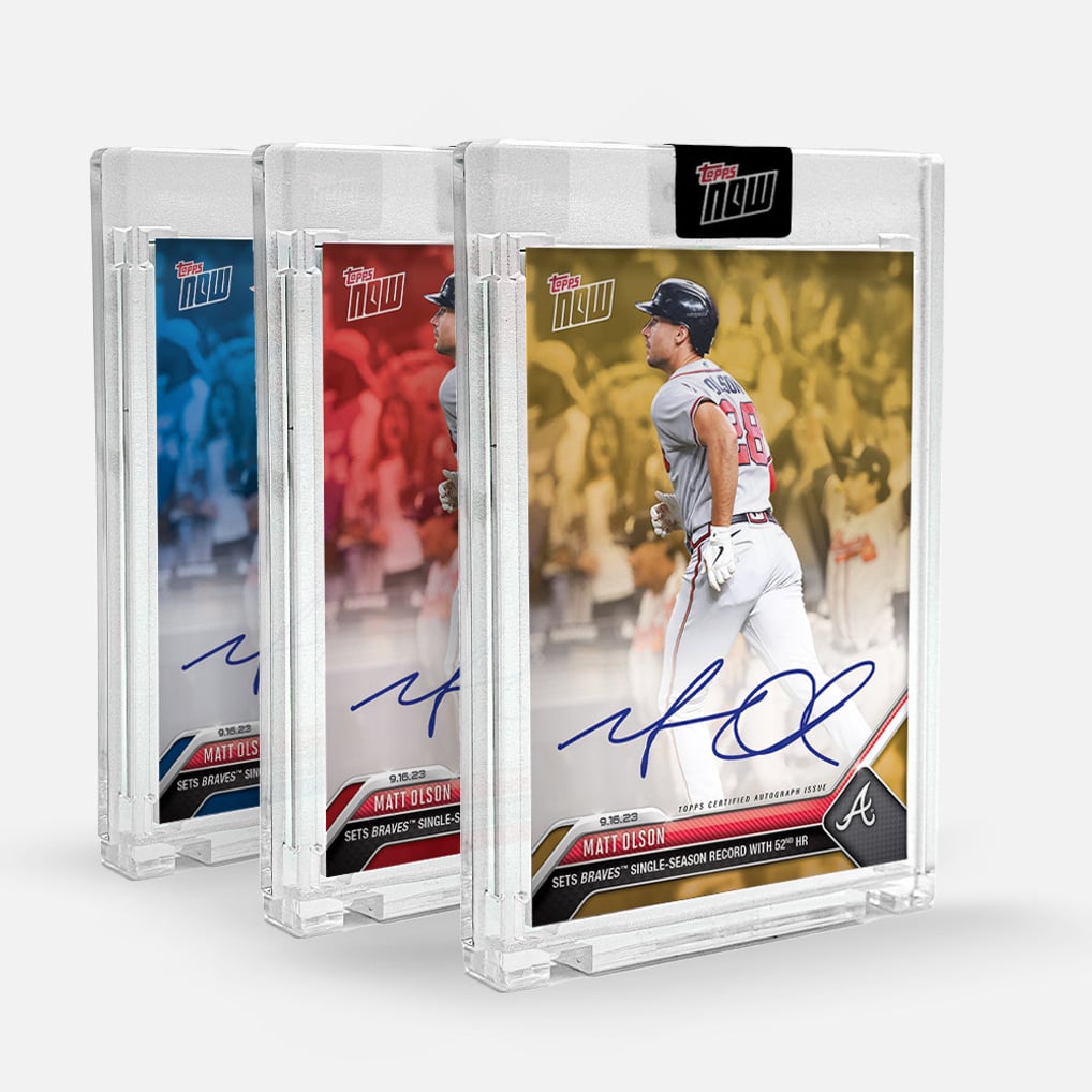 MATT OLSON SIGNED 52nd HOME-RUN TOPPS NOW #874 SEALED ON-CARD AUTO 
