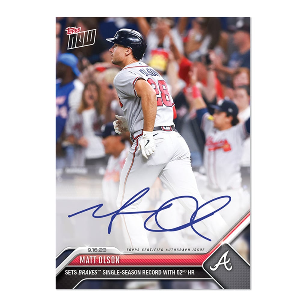 MATT OLSON SIGNED 52nd HOME-RUN TOPPS NOW #874 SEALED ON-CARD AUTO 