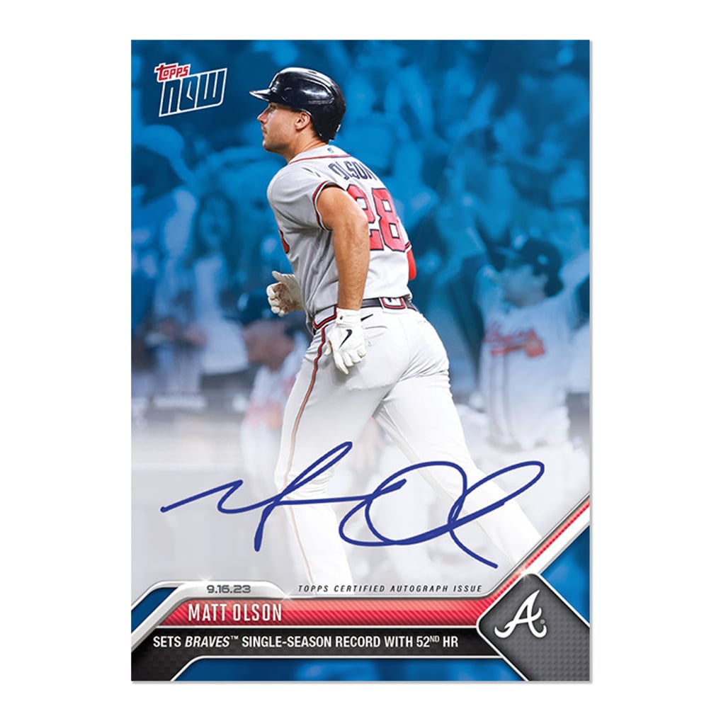 MATT OLSON SIGNED 52nd HOME-RUN TOPPS NOW #874 SEALED ON-CARD AUTO 