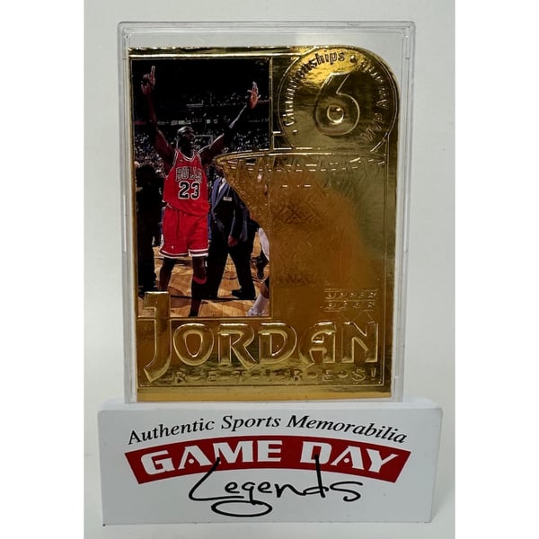 Michael Jordan Upper Deck 22Kt. Gold Leaf Bulls Photo Card 