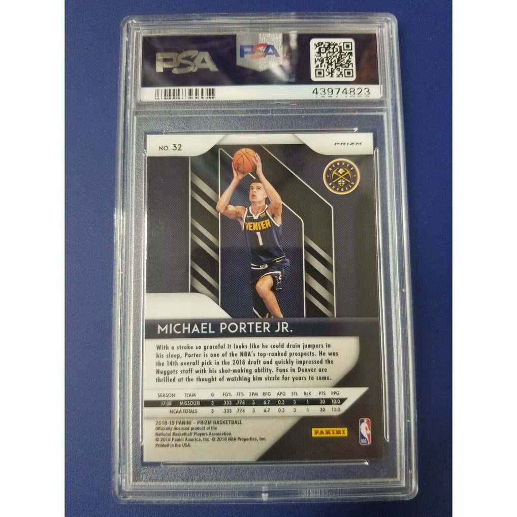 Michael Porter Jr. 2018-19 PANINI PRIZM SILVER ROOKIE RC #32 PSA 