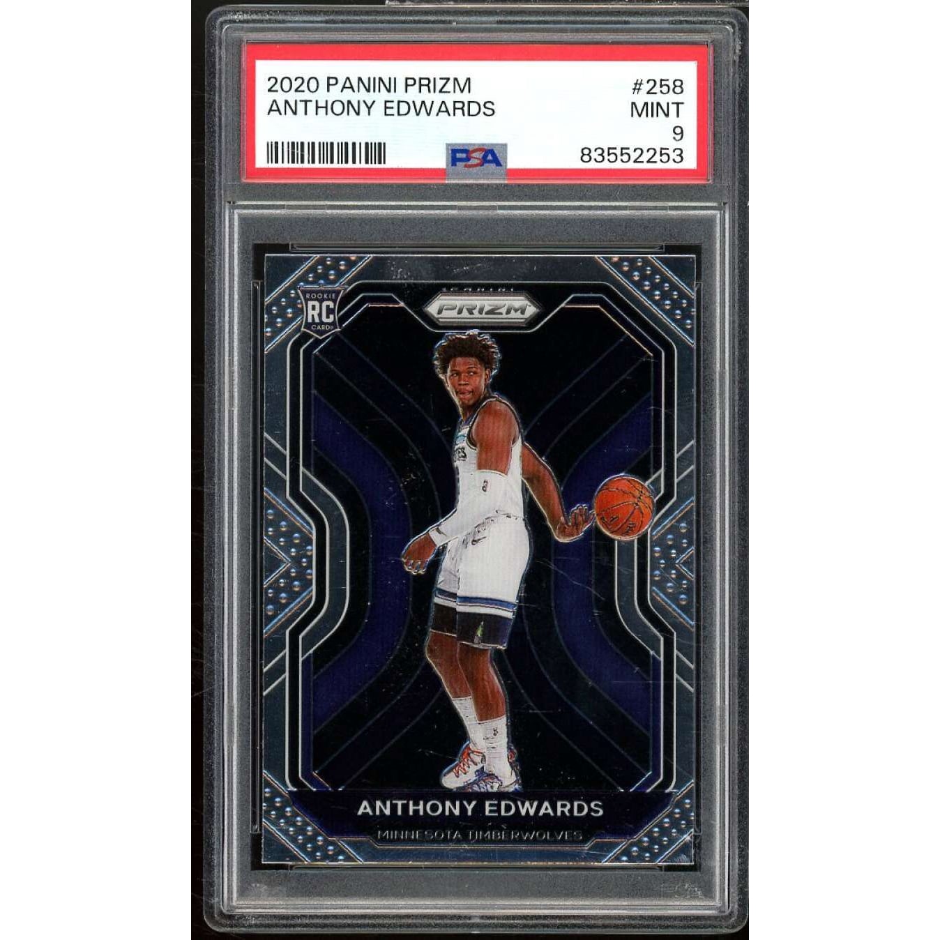 Anthony Edwards Rookie Card 2020-21 Panini Prizm #258 PSA 9