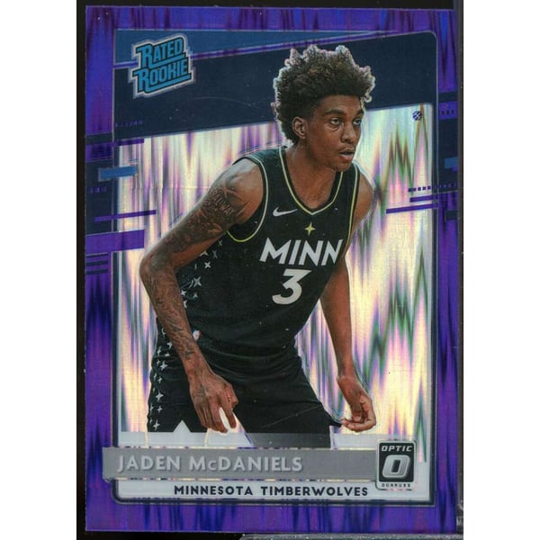 Jaden McDaniels Rated Rookie Card 2020-21 Donruss Optic Purple 