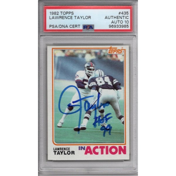 Autographed Lawrence Taylor NFL Trading Cards, Autographed Trading 