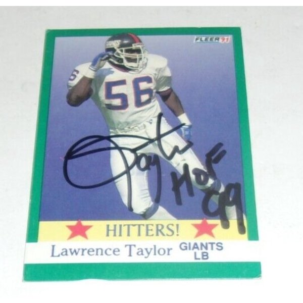 Autographed Lawrence Taylor NFL Trading Cards, Autographed Trading 