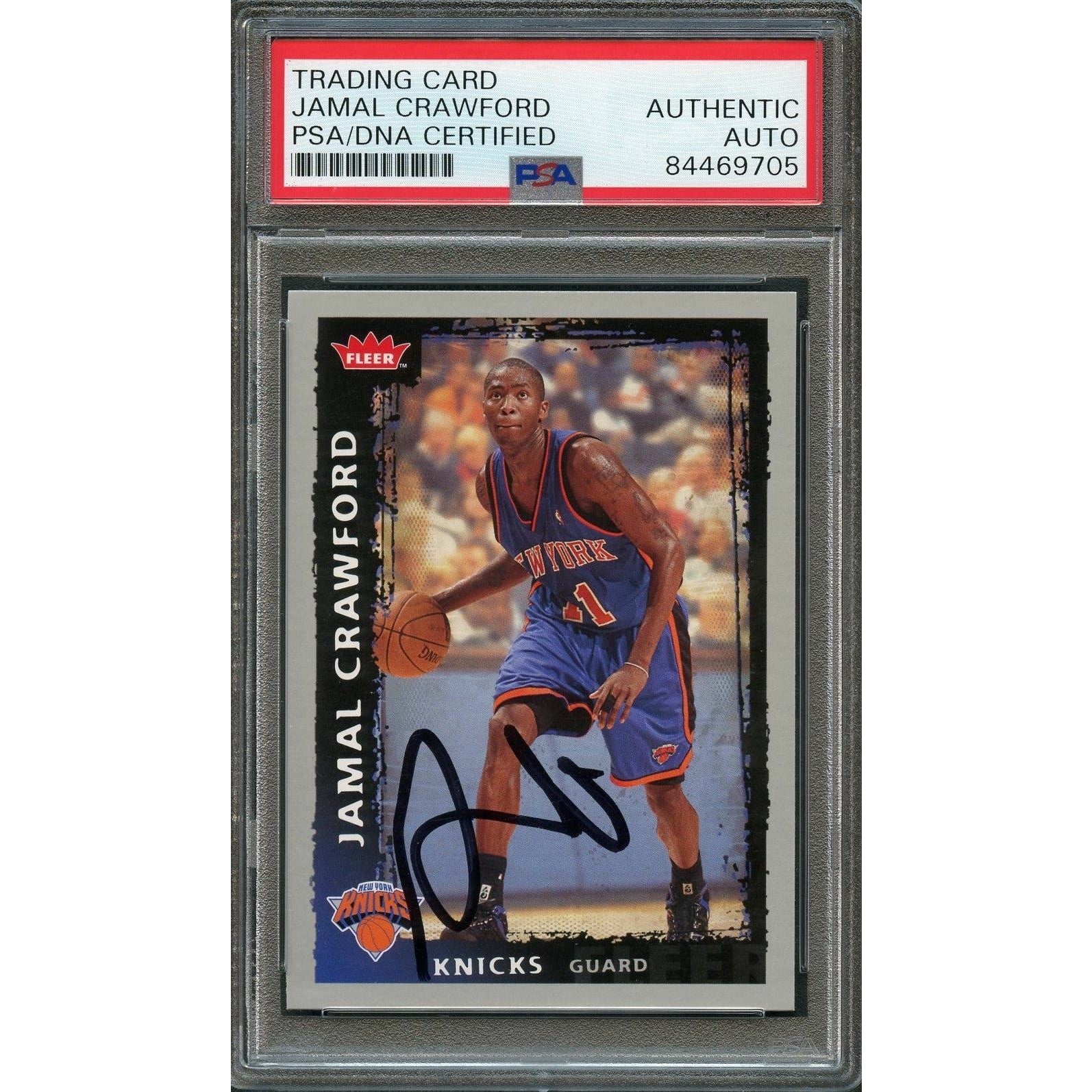 2008-09 Fleer #88 Jamal Crawford Signed Card AUTO PSA Slabbed Knicks