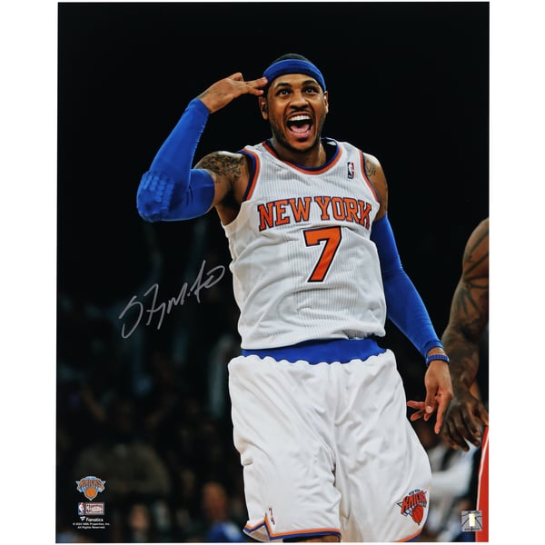 Photo Projetée 16x20 Signée Carmelo Anthony (Nuggets) - Authentifiée Fanatics - Originale Avec Notice
