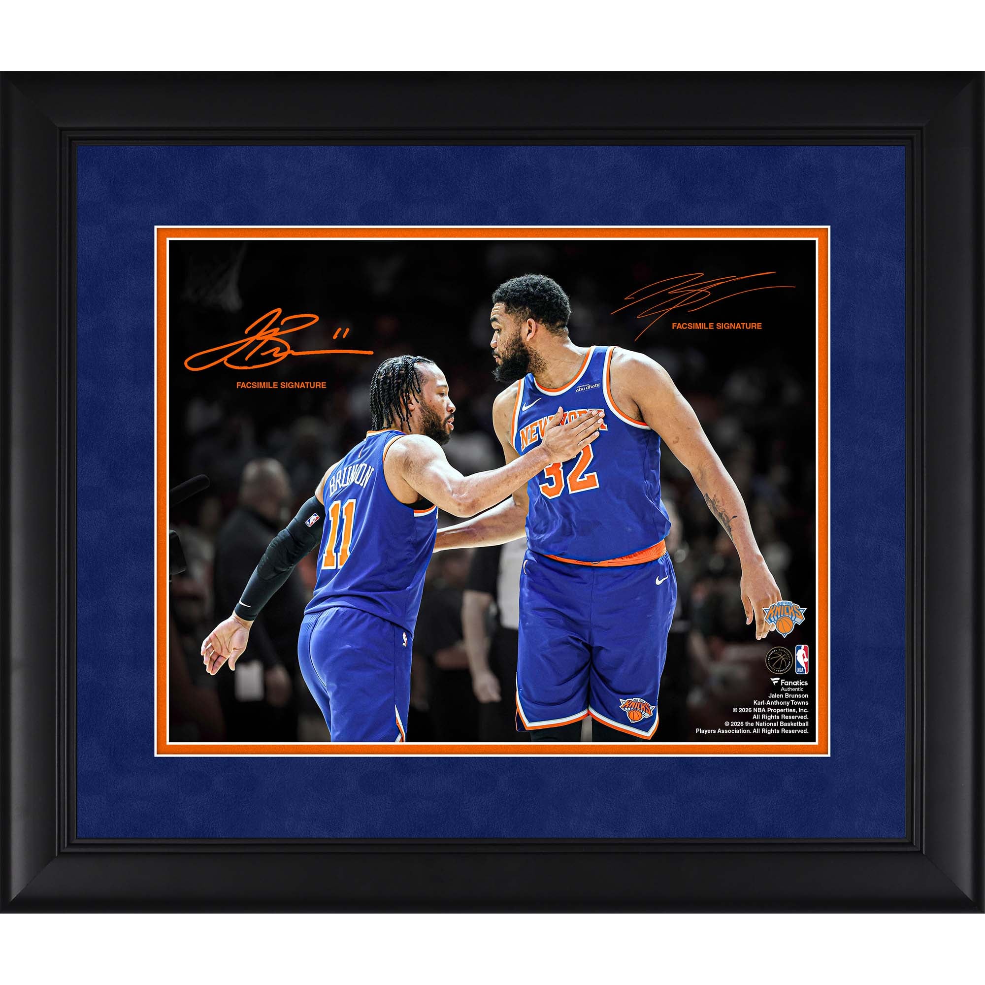 Jalen Brunson & Karl-Anthony Towns New York Knicks Facsimile 