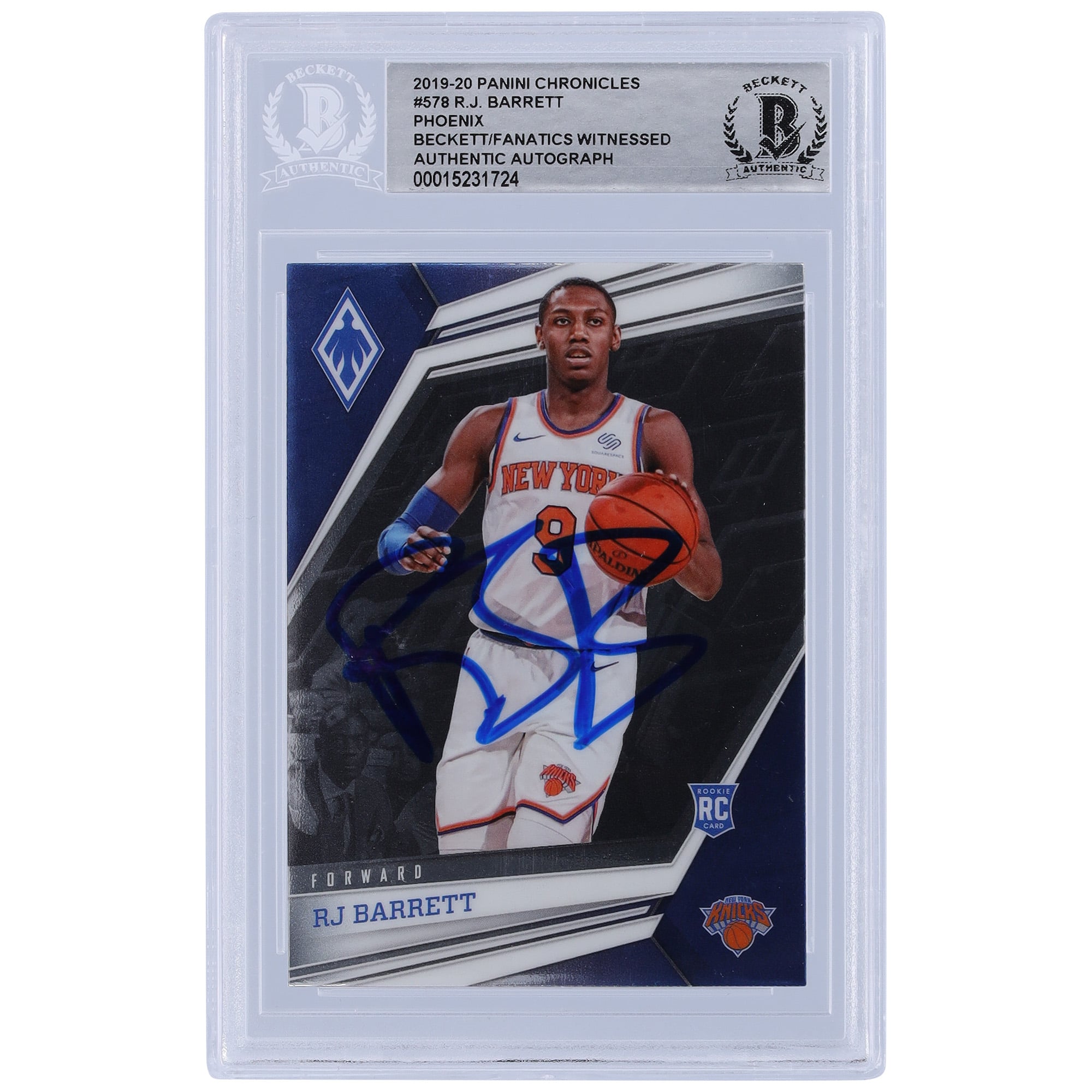 RJ Barrett New York Knicks Autographed 2019-20 Panini Chronicles