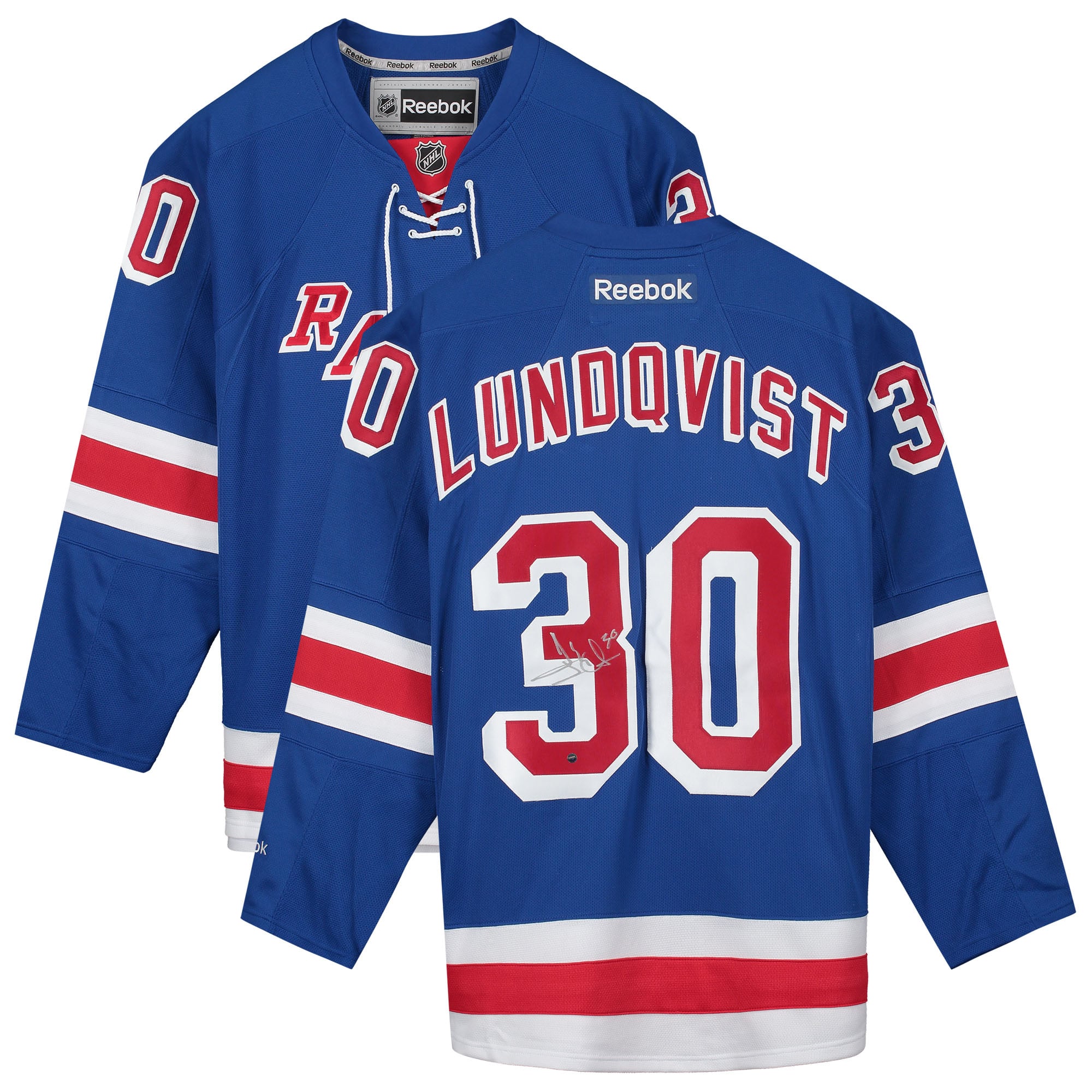 Henrik Lundqvist New York Rangers Autographed Blue Reebok Premier 