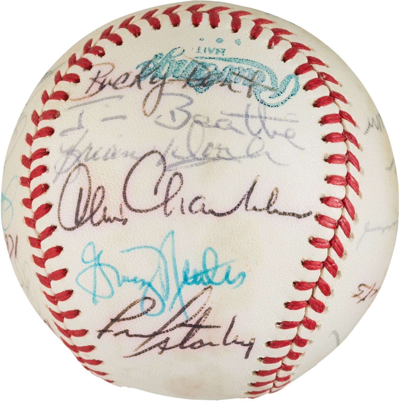 Team Signed Baseball Thurman Munson JSA COA