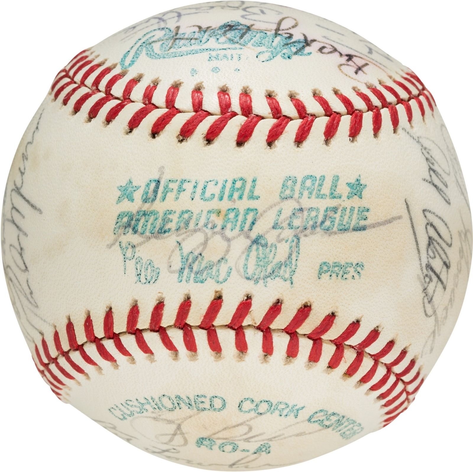 Team Signed Baseball Thurman Munson JSA COA