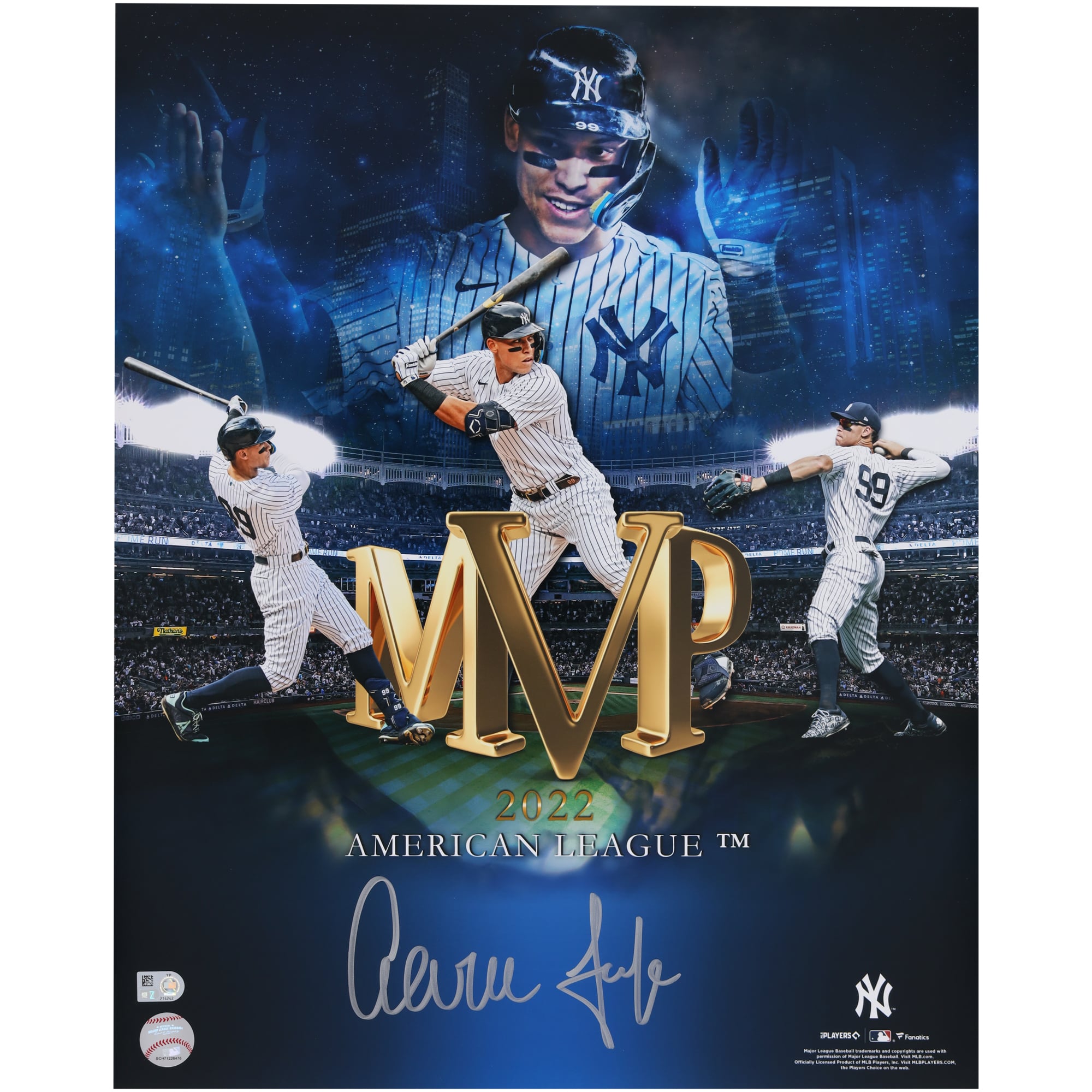 Aaron Judge New York Yankees Autographed 2022 AL MVP 16