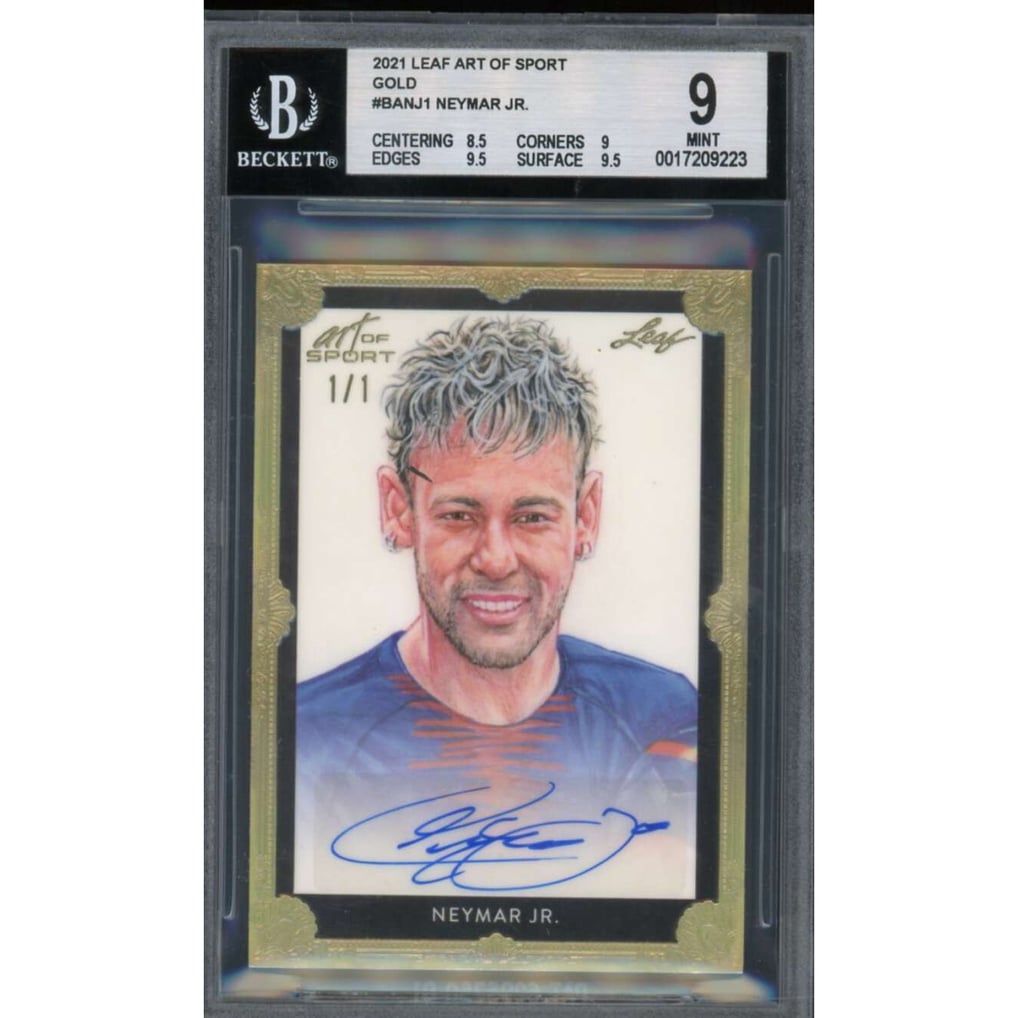 Neymar Jr. Card 2021 Leaf Art of Sport Gold Autograph (Ser #d 1/1 