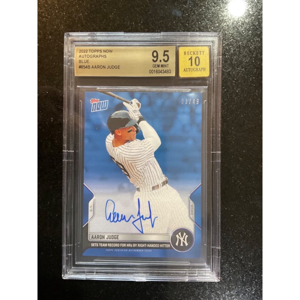 On-Card Auto 3/49 - Aaron Judge - 2022 MLB TOPPS NOW Card 854B GEM 