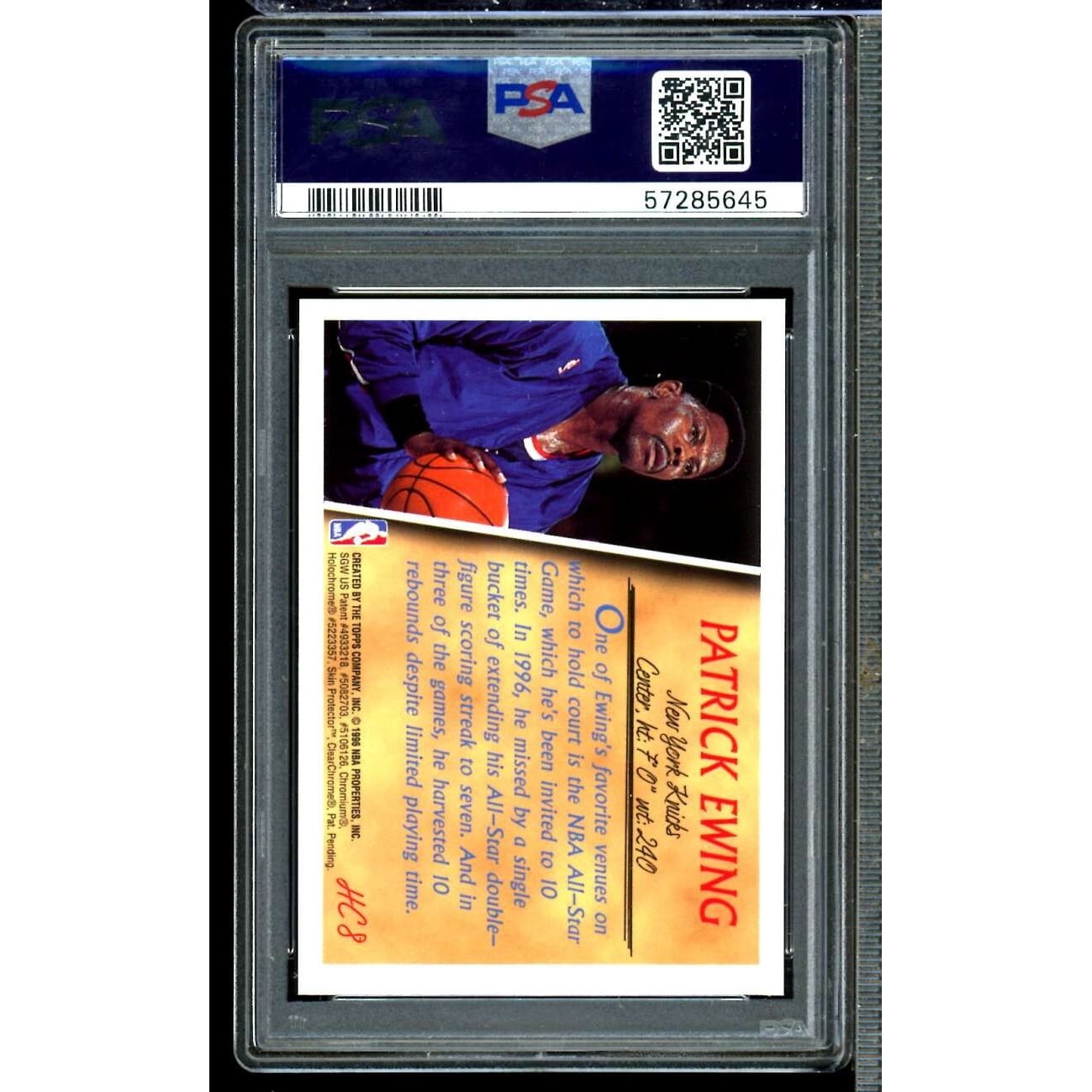 Patrick Ewing Card 1996-97 Topps Holding Court Refractor w/Coating