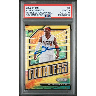 Autographed Allen Iverson NBA Trading Cards, Autographed Trading 