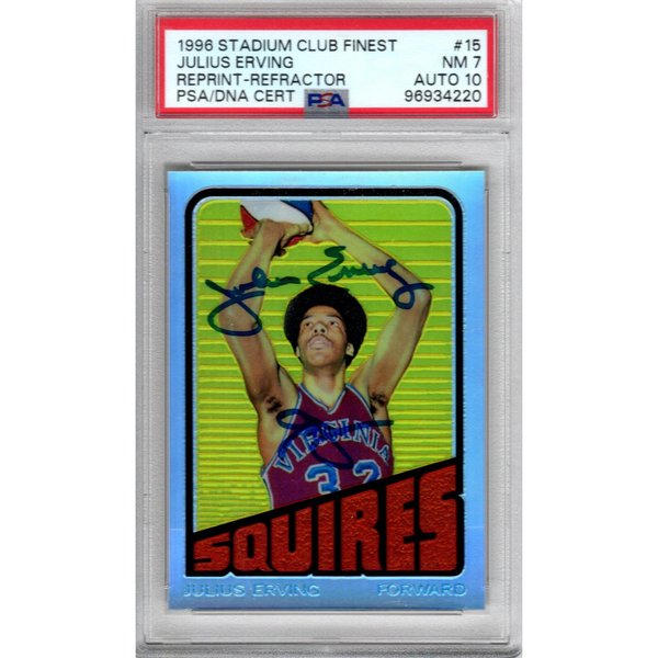 Carte De Basket Julius Erving (Dr J) Signée 1981 Topps #30 - Classée PSA 7 - Collection