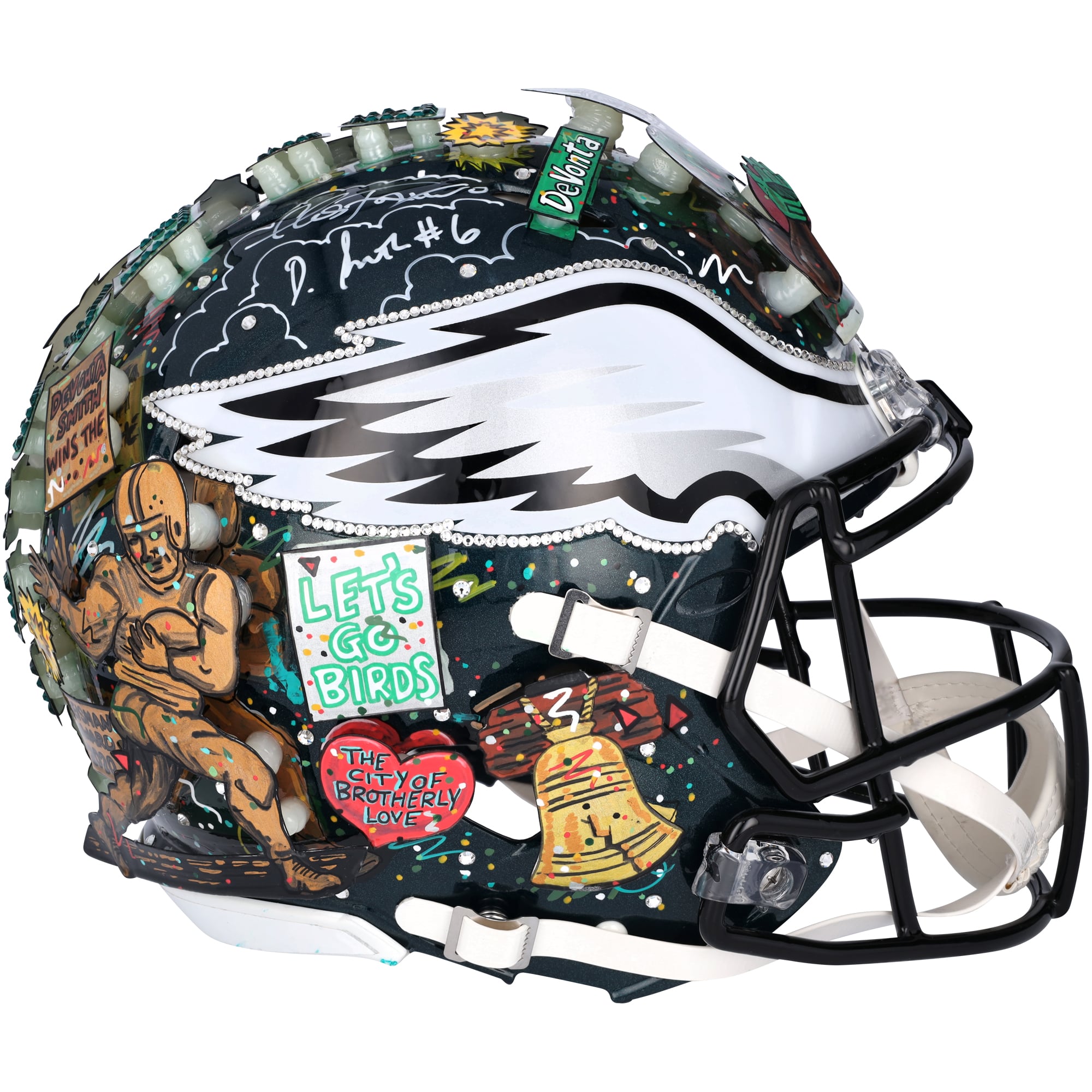 DeVonta Smith Philadelphia Eagles Autographed Riddell Speed
