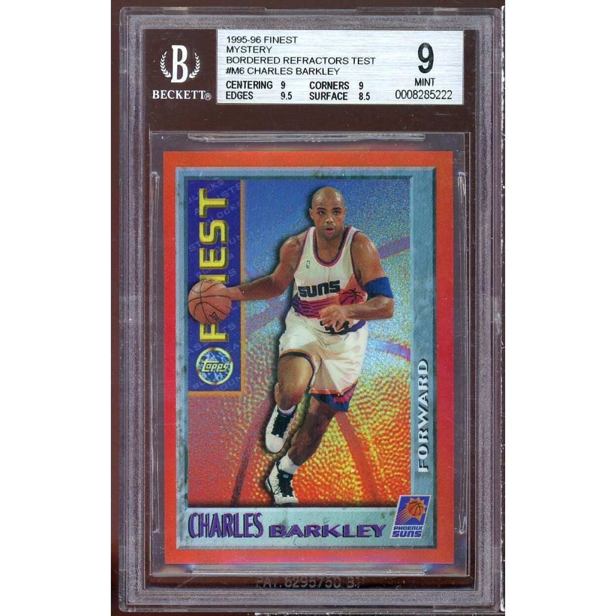 Charles Barkley Card 1995-96 Finest Mystery Bordered Refractors 