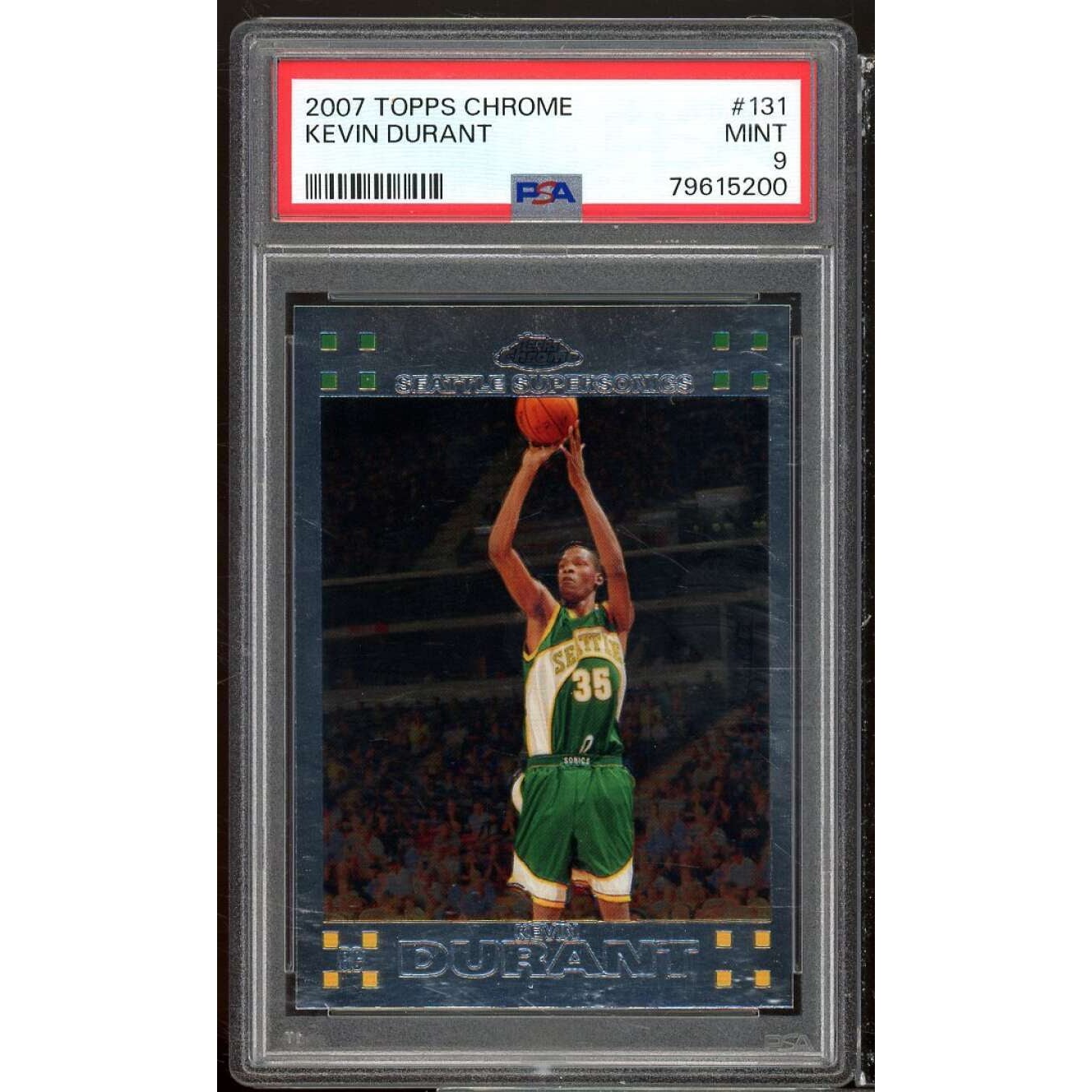 Kevin Durant Rookie Card 2007-08 Topps Chrome #131 PSA 9