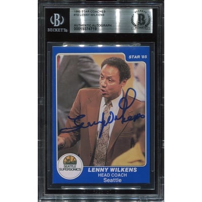 NBA Lenny Wilkens Signed Trading Cards, Collectible Lenny Wilkens 