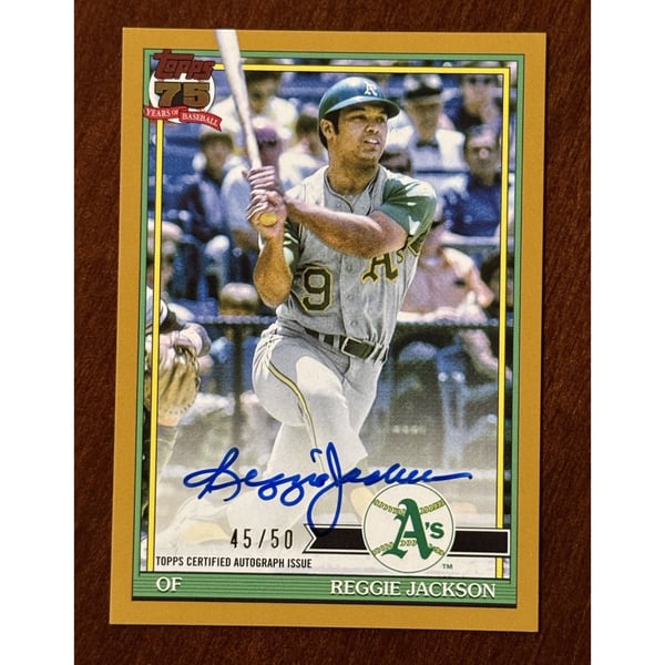 Reggie Jackson 2026 Topps Series 1 #91A-RJK GOLD 45/50 Mint Auto 