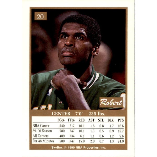 Robert Parish Signed 1990/91 Skybox Card #20 Boston Celtics