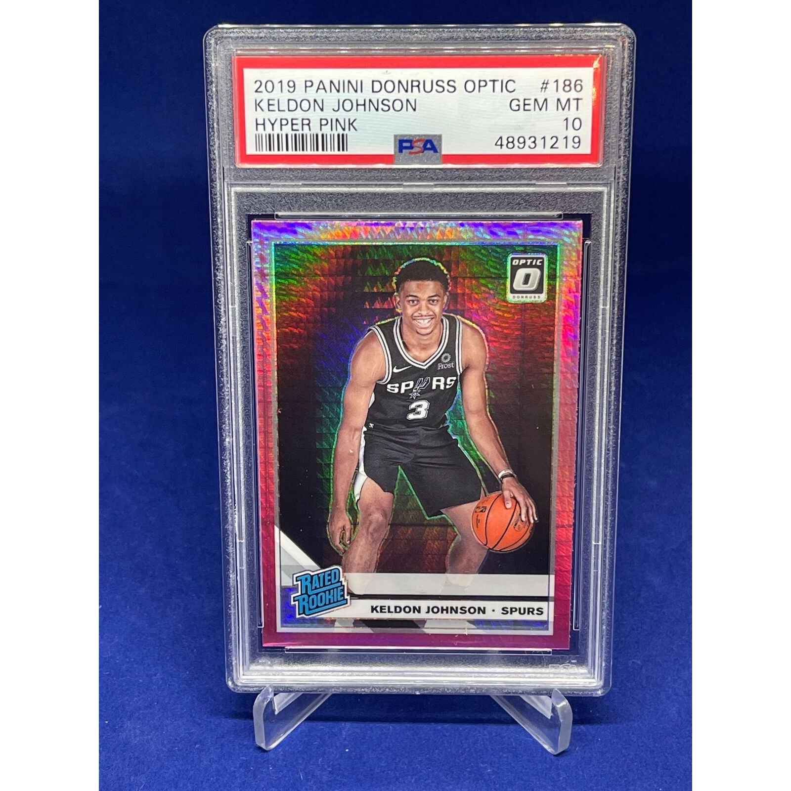 Keldon Johnson 2019-20 Panini Donruss Optic Pink Hyper Rookie Holo 