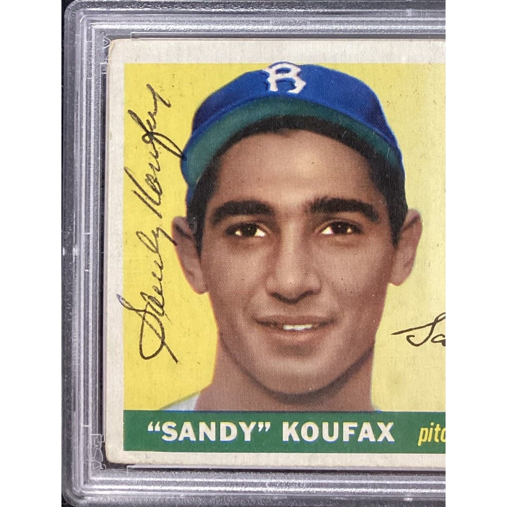 Sandy Koufax Signed 1955 Topps #123 Rookie Card Dodgers HOF 