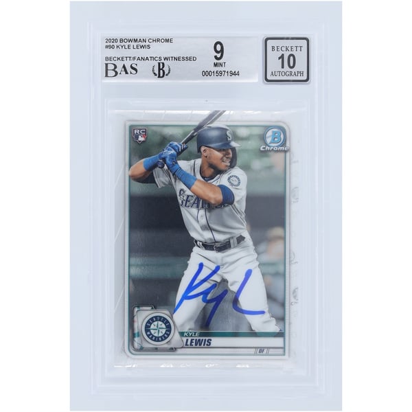 Kyle Lewis Seattle Mariners Autographed 2020 Bowman Chrome #90 