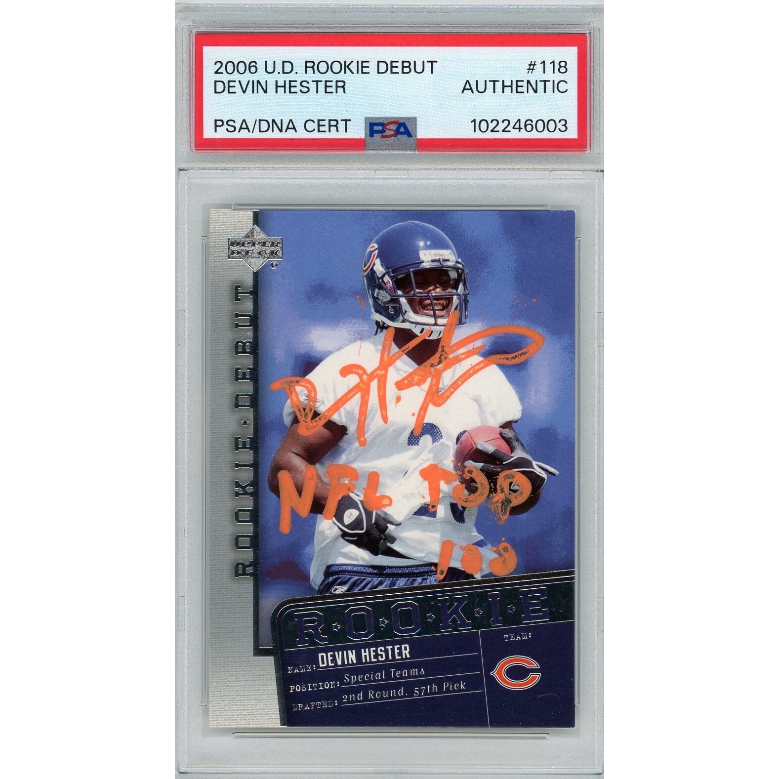 Poste Universitaire De Devin Hester Devin Hester Autographed