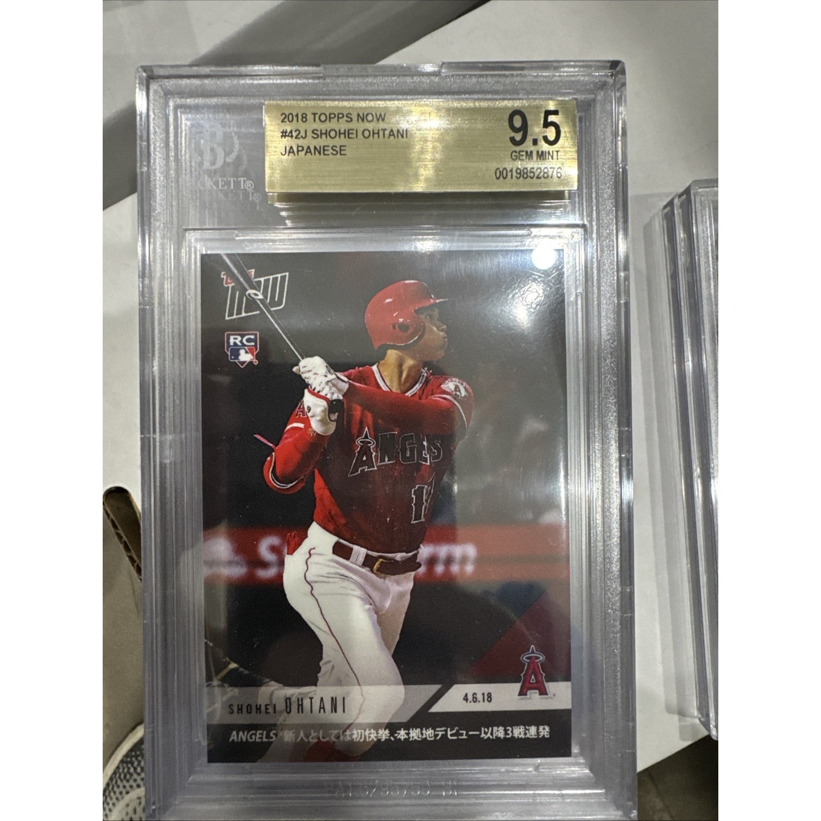 SHOHEI OHTANI SGC 10 2018 TOPPS NOW BASEBALL #42J ROOKIE RC BGS 