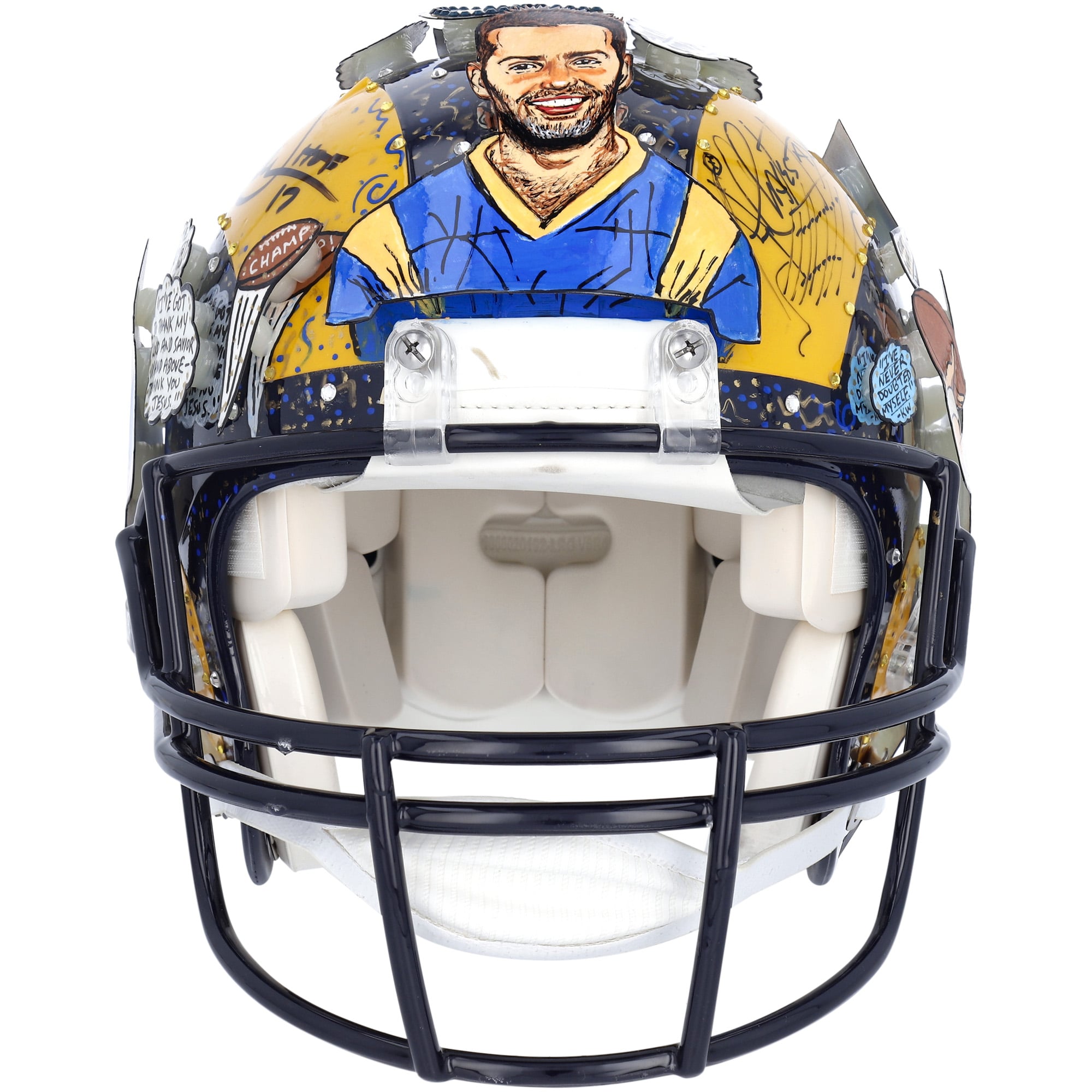 Kurt Warner St. Louis Rams Autographed Helmet - Hand Painted by