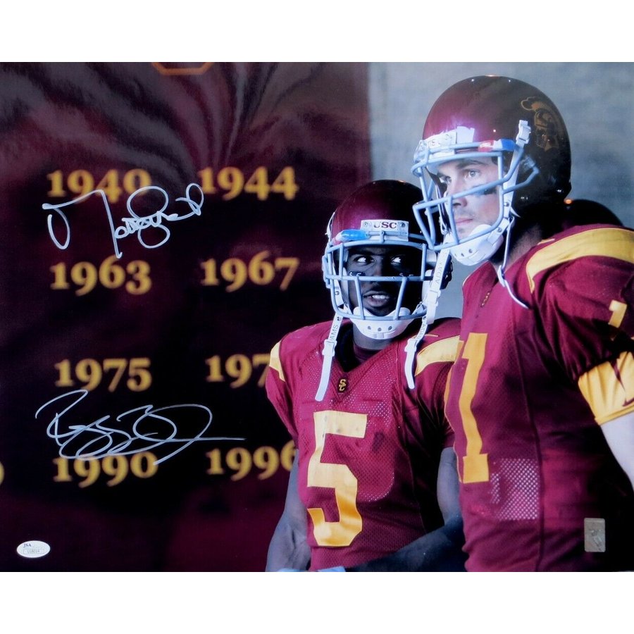 matt leinart reggie bush dual signed autographed 16x20 photo usc trojans jsa matt leinart reggie bush dual signed autographed 16x20 photo usc trojans jsa