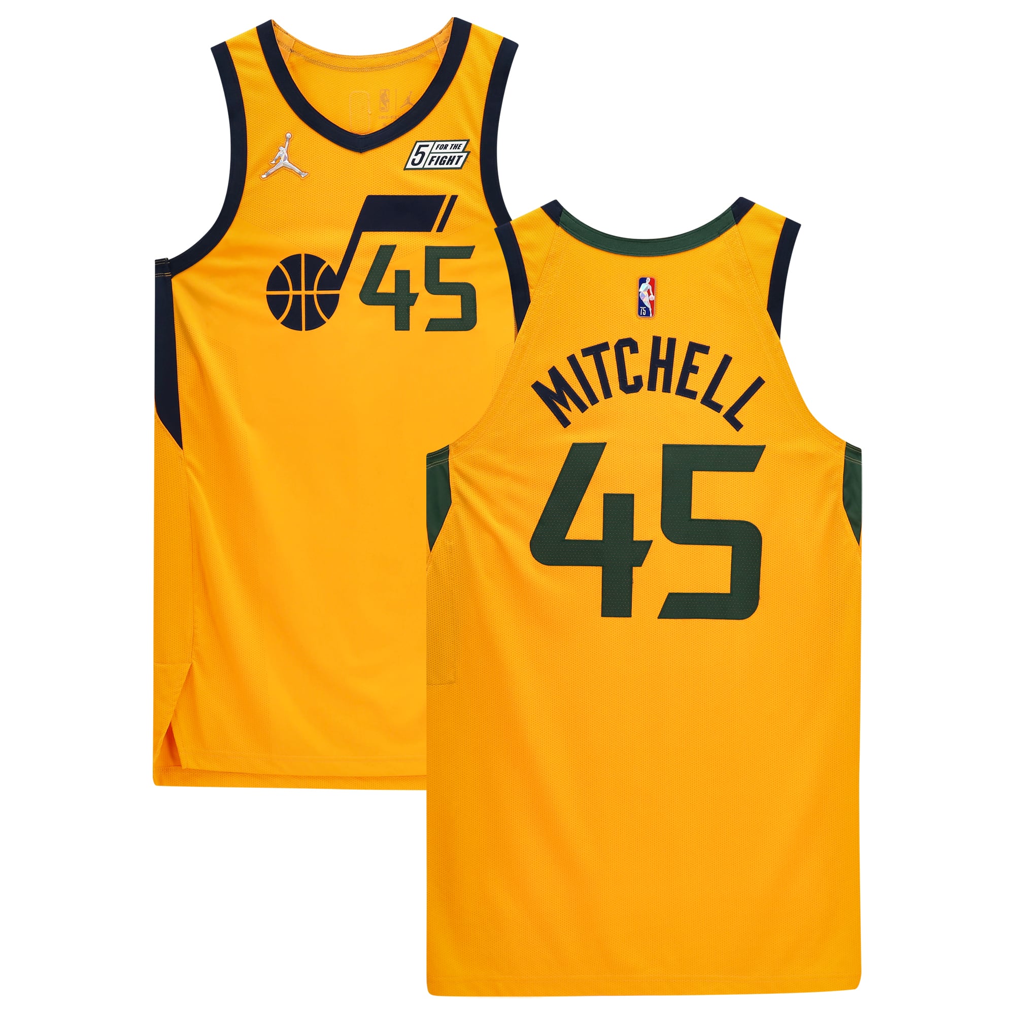 Donovan Mitchell Utah Jazz Game-Used #45 Gold 