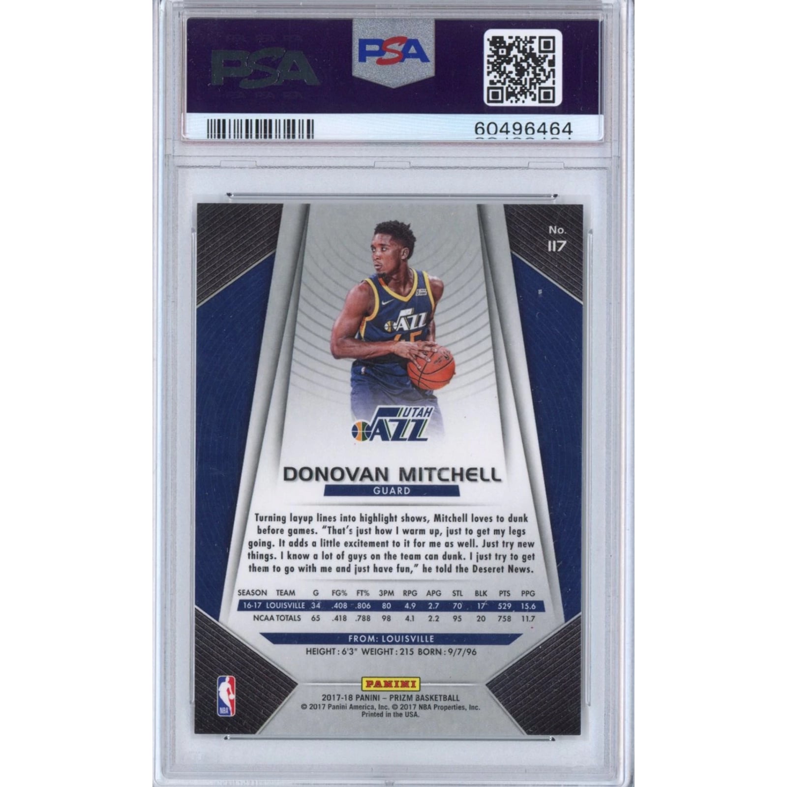 PSA10] 2017 Prizm Donovan Mitchell #117 RC ドノバン・ミッチェル 