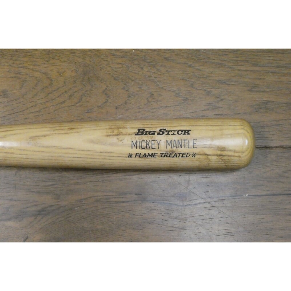 Very Rare 1980-82 Mickey Mantle Game Used Old Timers Day Bat 