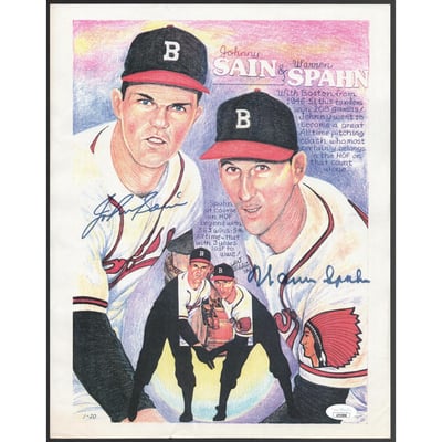 MLB Johnny Sain Signed Photos, Collectible Johnny Sain Signed 