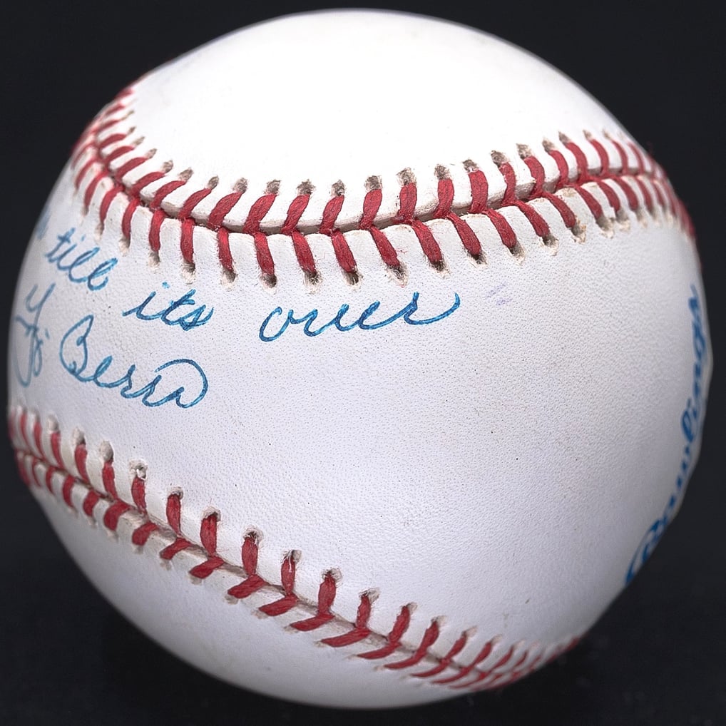 Yogi Berra It Ain't Over Till Its Over Signed OAL Baseball PSA Holo